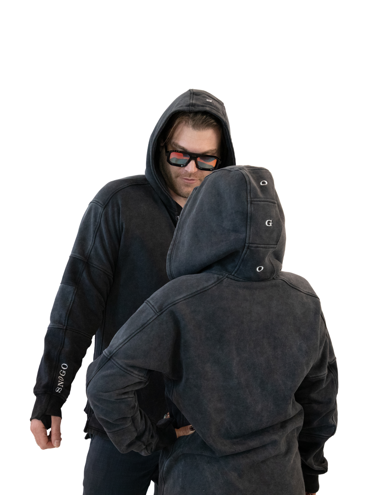 Sudadera con capucha de gramaje pesado - Gris carbón lavado mineral