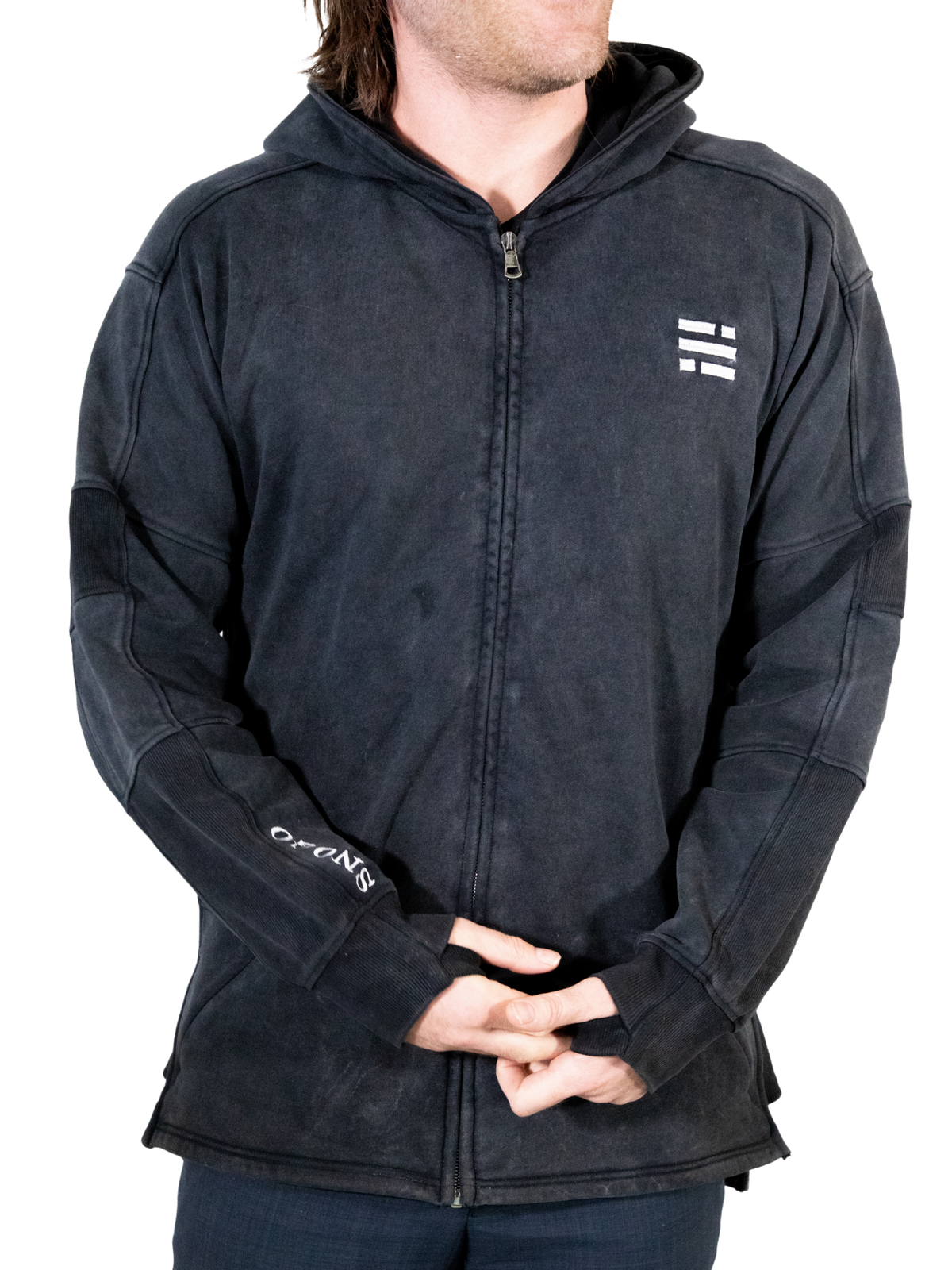 Sudadera con capucha de gramaje pesado - Gris carbón lavado mineral