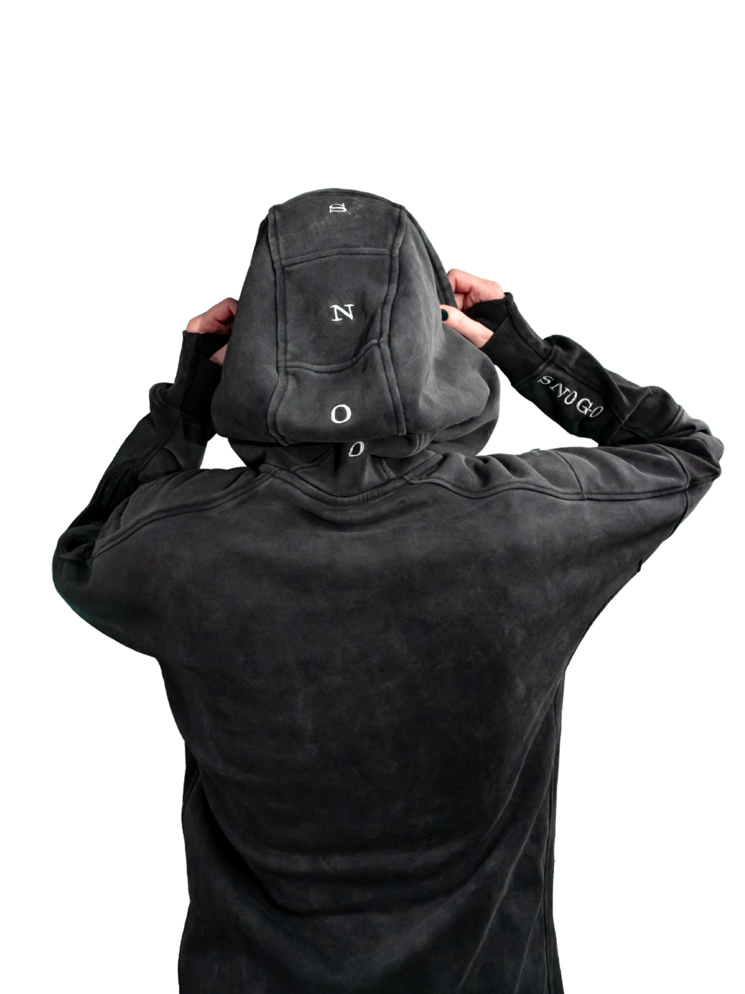 Sudadera con capucha de gramaje pesado - Gris carbón lavado mineral