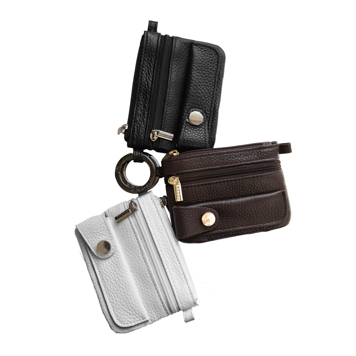 Cartera de 4 bolsillos en piel de lichi