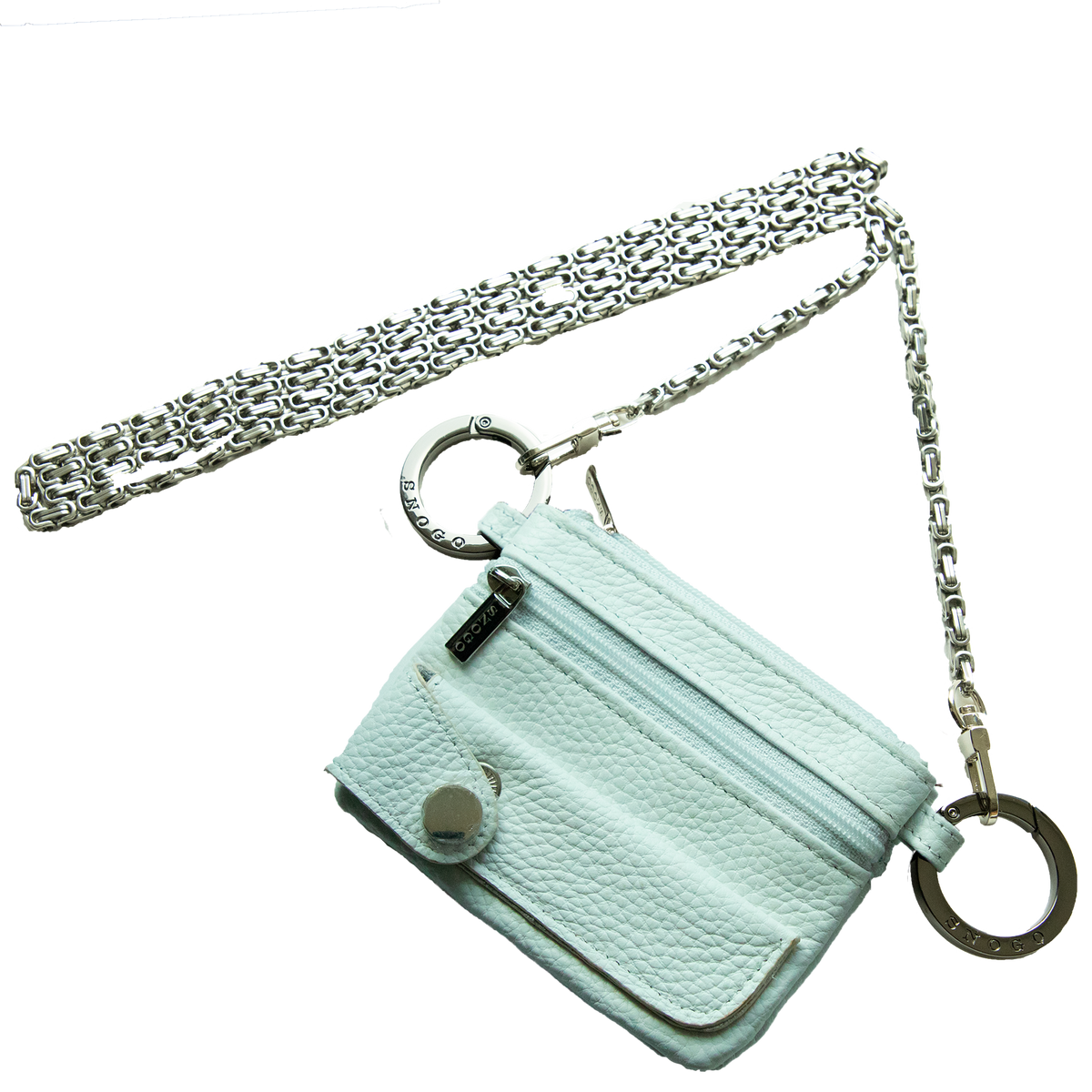 Cartera de viaje | 4 compartimentos de piel de lichi con llaveros y correa