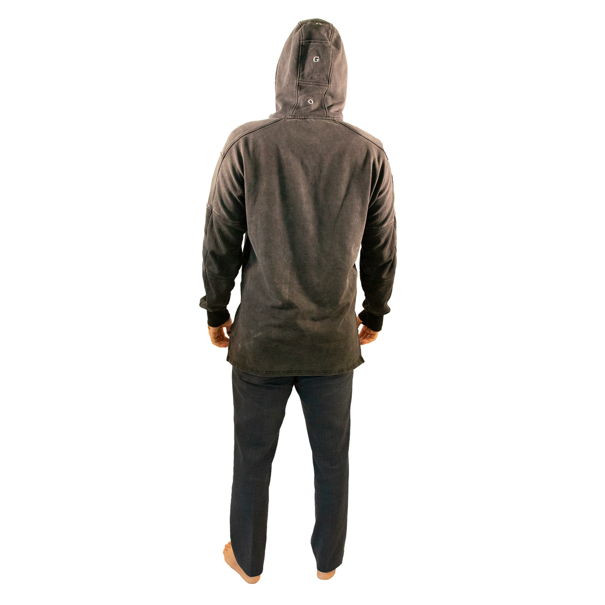 Sudadera con capucha de gramaje pesado - Gris carbón lavado mineral