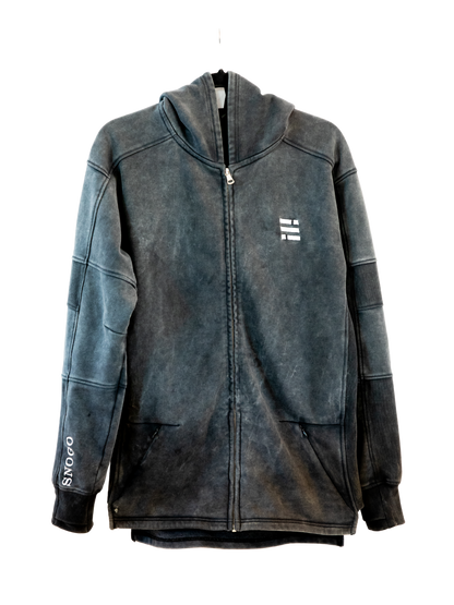 Sudadera con capucha de gramaje pesado - Gris carbón lavado mineral