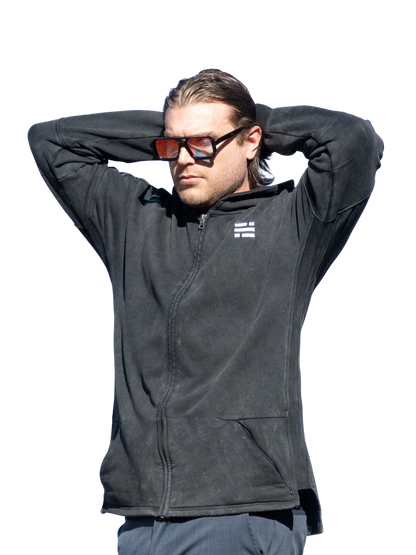 Sudadera con capucha de gramaje pesado - Gris carbón lavado mineral