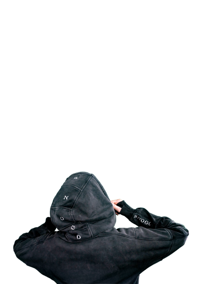 Sudadera con capucha de gramaje pesado - Gris carbón lavado mineral